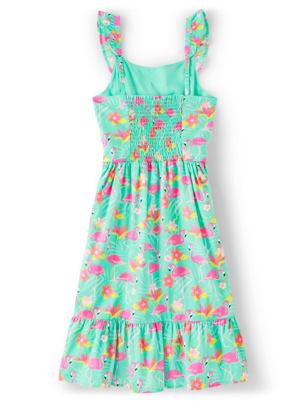 Gymboree Flamingo Ruffle Tropical Dress Size Medium - Picture 5 of 8